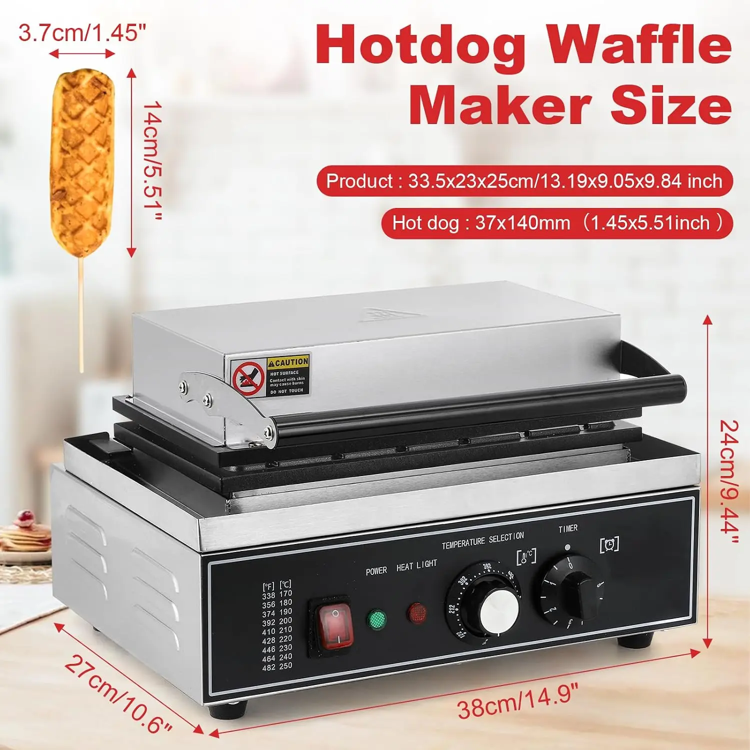 6Pcs Corn Dog Maker, 1550W Com - Corn Dog Stick ulasan dan harga