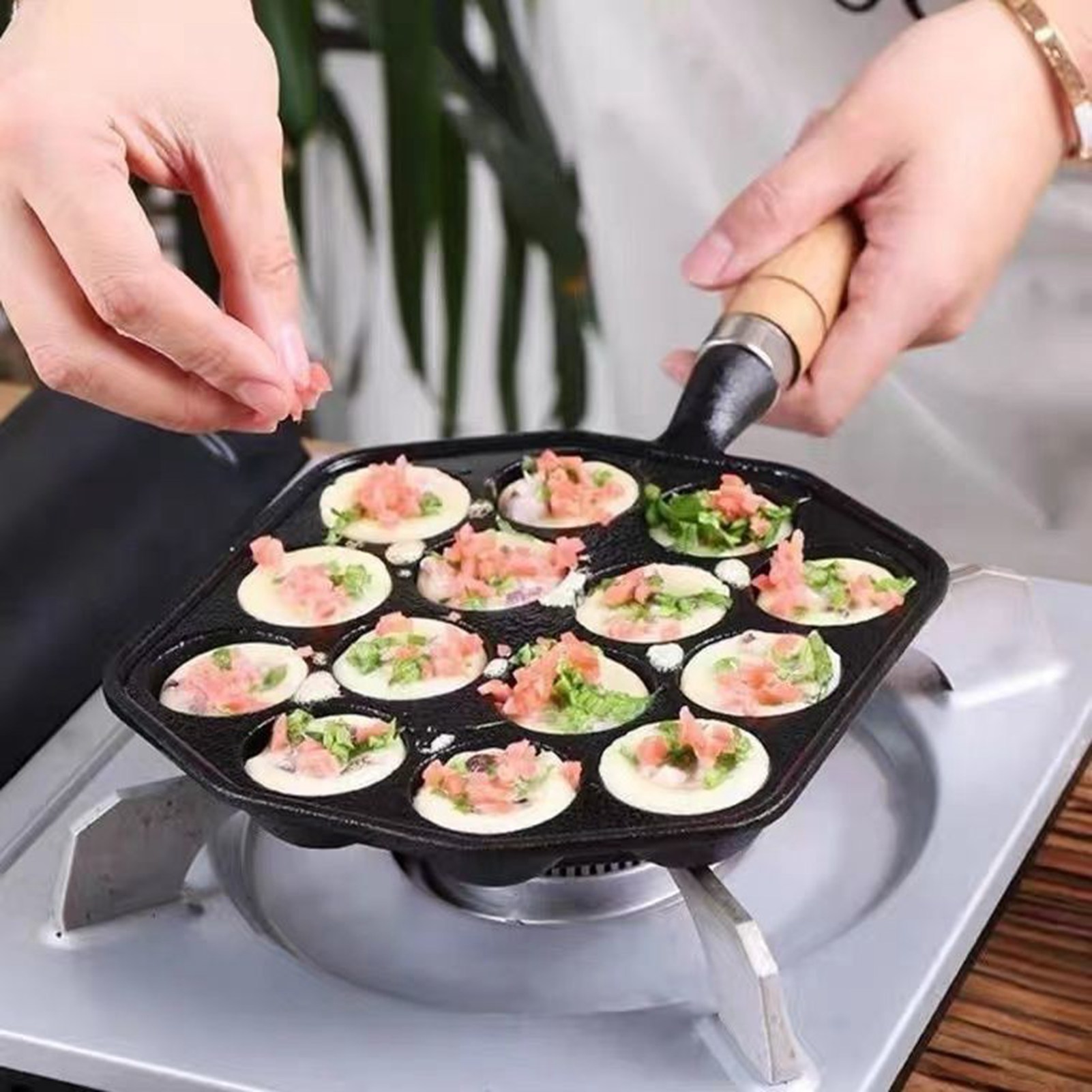 14 Holes Takoyaki Pan Nonstick - Takoyaki Grill Plate ulasan dan harga