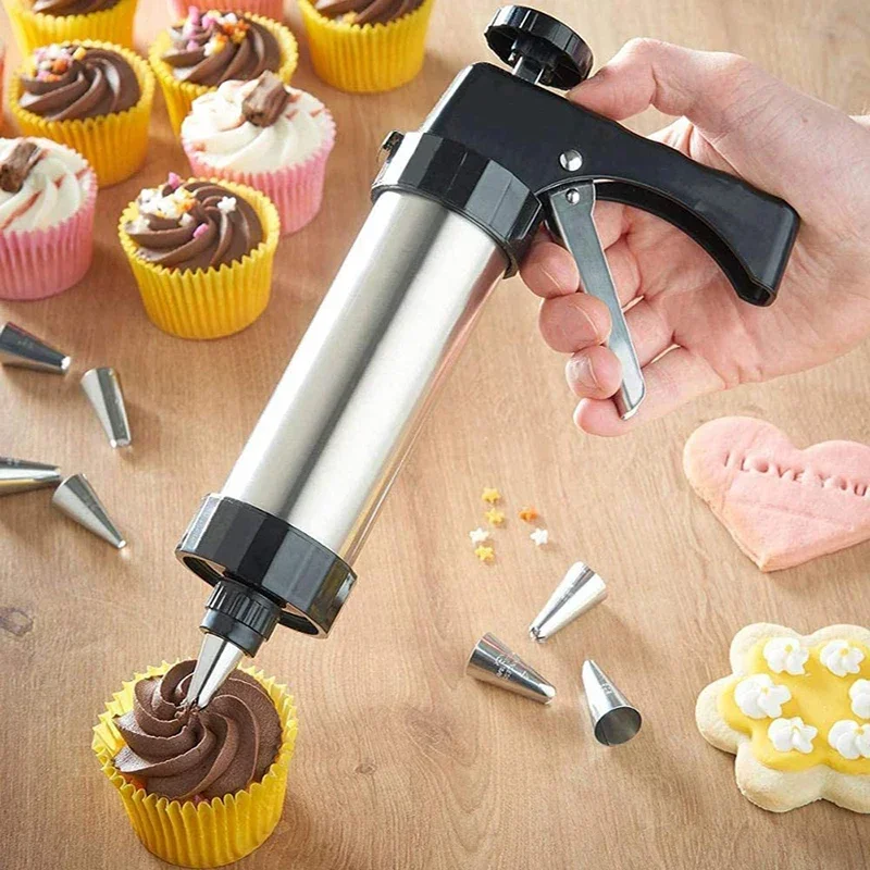 Cookie Press Gun Kit Stainless - Churros Maker Gun ulasan dan harga