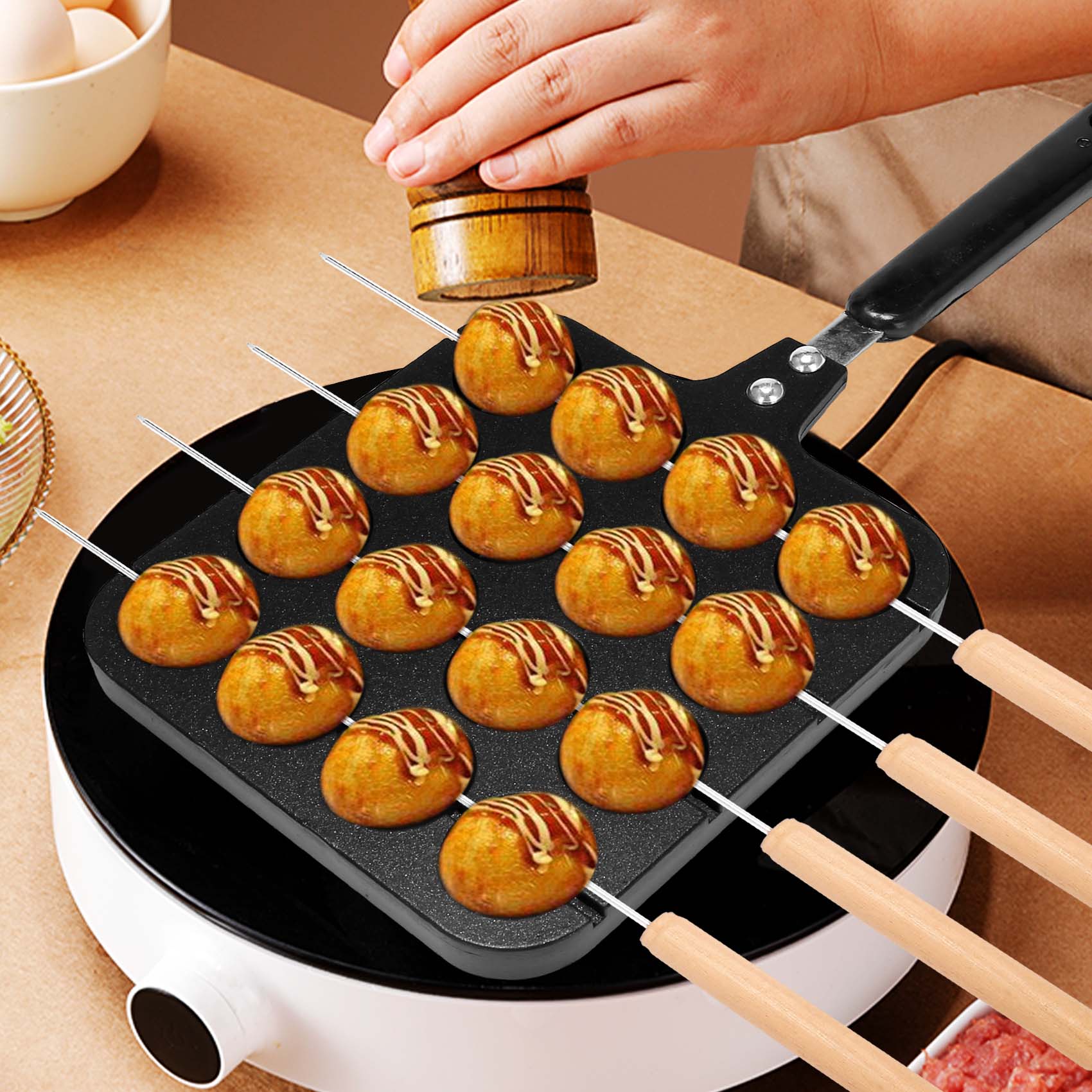 F-T 16 Holes Aluminum Takoyaki - Takoyaki Grill Plate ulasan dan harga