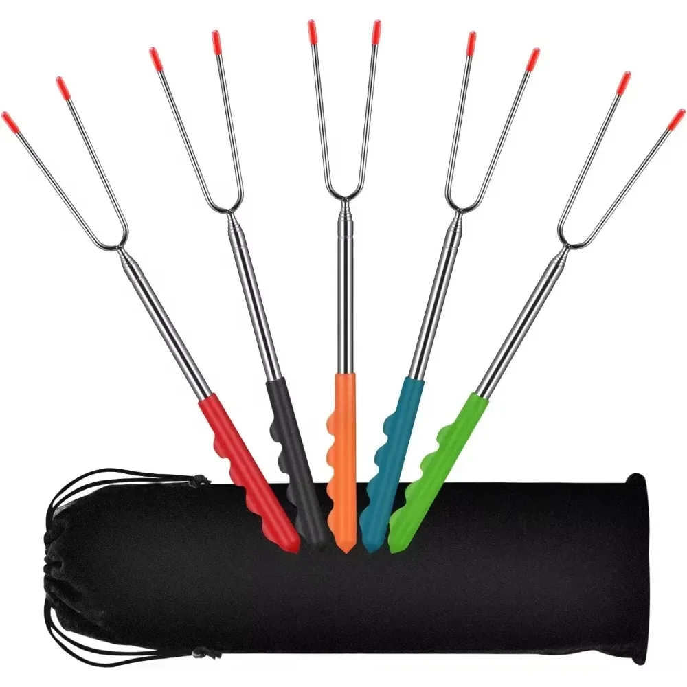 New BBQ Forks Telescopic  Barb - Corn Dog Stick ulasan dan harga
