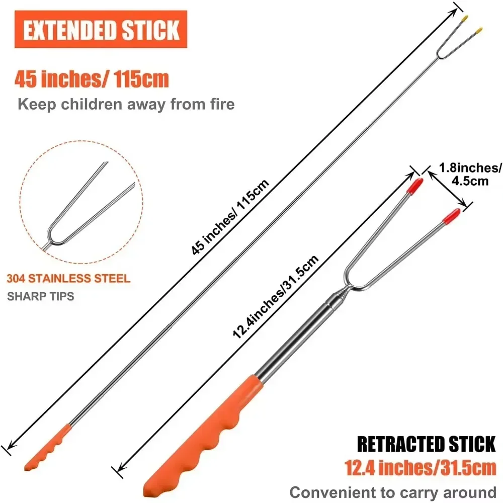 New BBQ Forks Telescopic  Barb - Corn Dog Stick ulasan dan harga